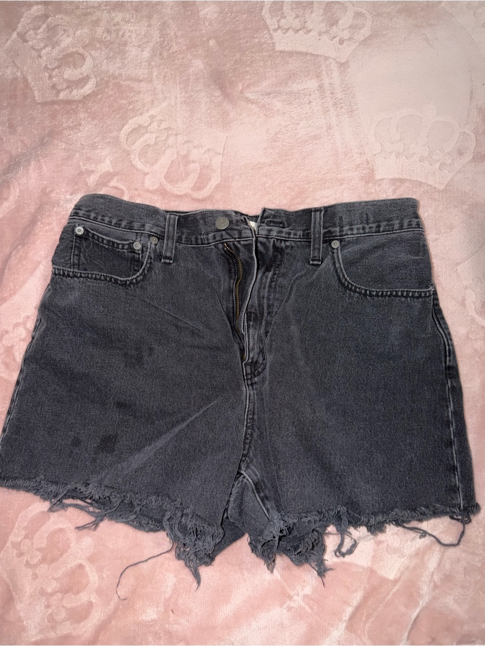 Madewell Black Washed Denim Cutoff Shorts